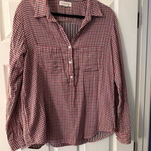 Velvet by Graham & Spencer Red and Black Plaid Button Down Shirt